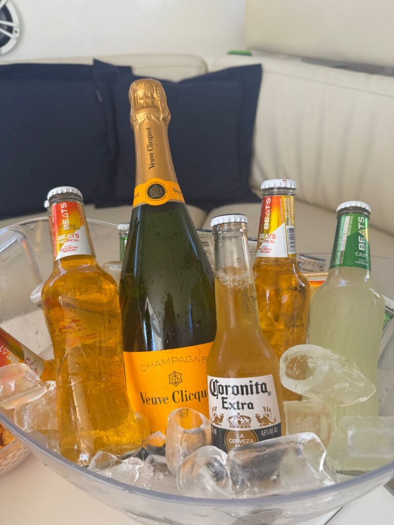Bebidas para o passeio de lancha