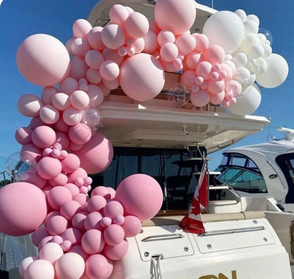 Decoração para uma celebração a bordo